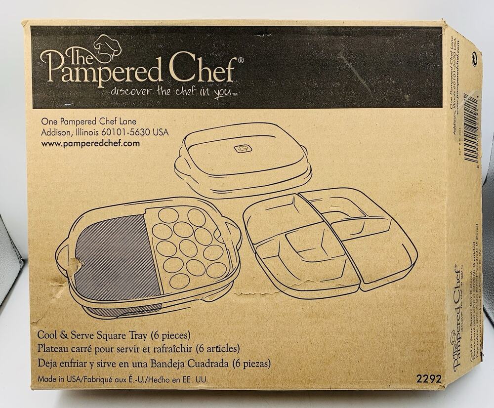 The Pampered Chef: Cool & Serve Tray (6 Pieces) Model 2292 New Open Box